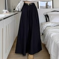 thumbnail image 4 of TNOBHG Women A-line Skirt Women Skirt Elegant Flared A-line Midi Skirt with Pockets Fashionable Solid Color Lady Skirt for Autumn Flared Skirt with Pockets, 4 of 8