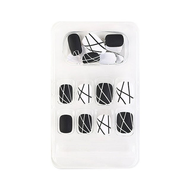 False Nail Wearable Perfect Matching Simple to Wear No Irritating Odor Fake Fingernail Breathable Press Type Adjustable Paster Type 14