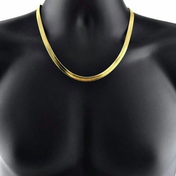 14K Gold Filled Herringbone Flat Necklace 18"