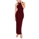 thumbnail image 1 of Vestido largo de cóctel sin mangas con cuello halter para mujer Hobemty, con abertura en el dobladillo, Bodycon, talla XL, color rojo vino, 1 of 5