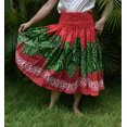 thumbnail image 4 of Hawaiian Pa'u Hula Skirt Hawaii Print Red Plumeria Leis  Flower For womens, 4 of 4