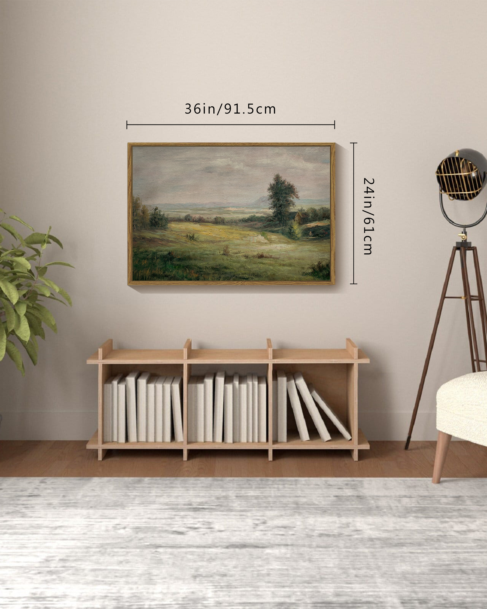 Drsoum Vintage Framed Landscape Canvas Wall Art, 24x36 photo 4