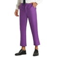 thumbnail image 4 of Lars Amadeus Men's Cropped Dress Pants Flat Front Ankle-Length Trousers, 4 of 6