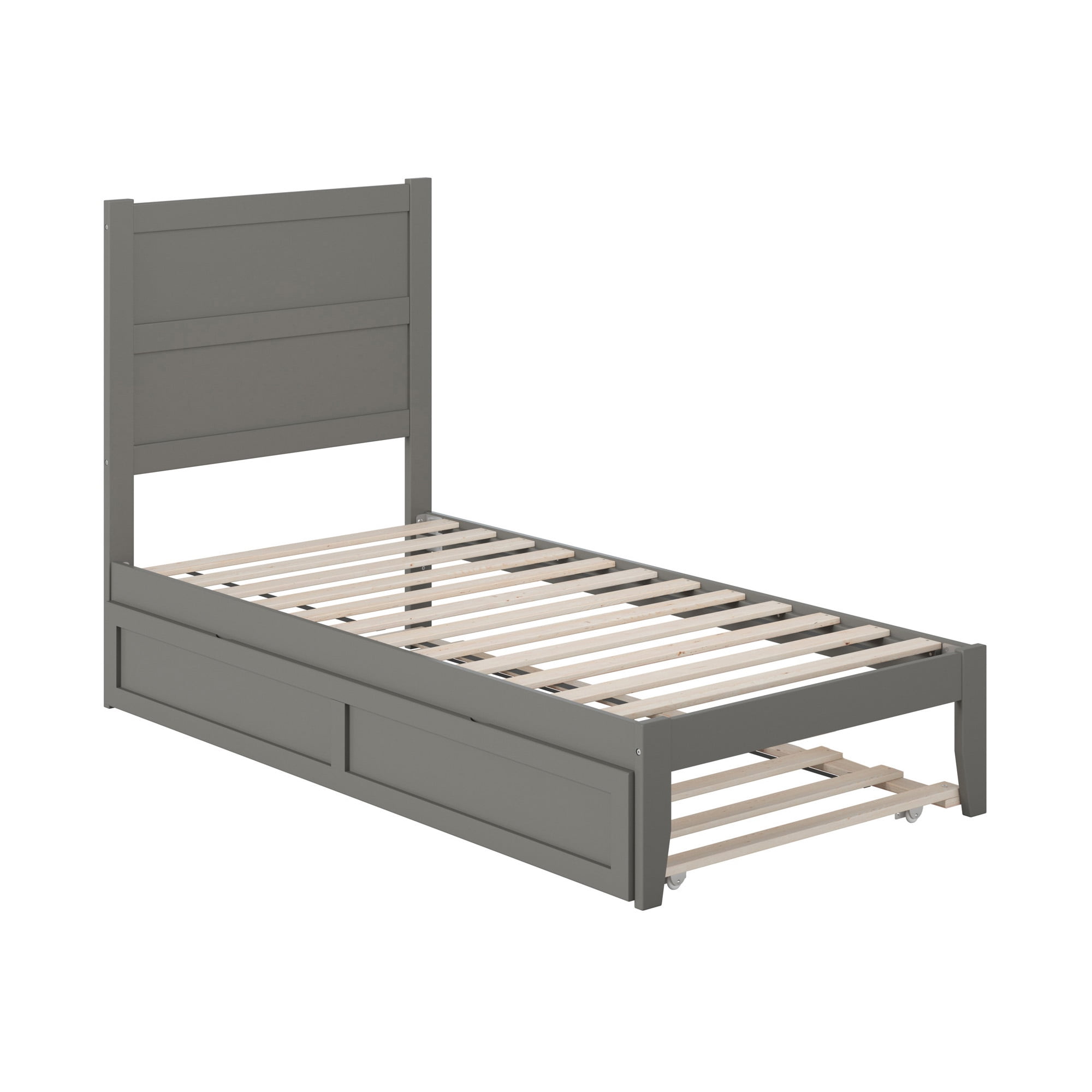 AFI NoHo 14" Twin Wood Platform Bed Frame with Twin Trundle, Grey