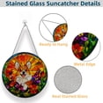 thumbnail image 3 of Stained Glass Suncatcher Panel Corgi Dog in Flower Sunshine Handmade Glass Wingdow Hanging Suncatcher Ornaments Crafts Kits for Memorial and Garden Indoor Decor 6.3"-4, 3 of 8