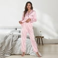 thumbnail image 4 of Endives Women's Pajama Sets Fashion Printing Sets Long Sleeve Button Down Sleepwear Nightwear Soft Pjs Lounge Sets, 4 of 7