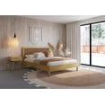 thumbnail image 3 of Queen Size | Nipe 63x82x14in Deluxe Bed Frame with Adjustable Headboard, Bohemian Unique Style, Pine Wood, Natural, 3 of 7