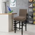 thumbnail image 6 of Unique Bargains Polyester Stretch Bar Stool Covers Elastic Band Mid Back Chair Slipcover Light Brown 1 Pc, 6 of 8