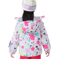 thumbnail image 4 of BGX Girls Ski Jacket Waterproof Insulated Warm Winter Snow Coat With Hooded Snowboard Skiing Jackets for Kids(10-11 Years, White Splash-ink), 4 of 6