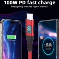 thumbnail image 3 of 3m USB-C to USB-C Cable 100W 5A 20V Nylon Braided Phone Tablet Fast Charging Digital Display Cord -, 3 of 5