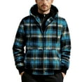 thumbnail image 4 of OGLCCG Mens Plaid Hoodies Long Sleeve Thick Sherpa Fleece Lined Warm Hooded Jacket Casual Winter Full Zip Thermal Coat with Pockets,XL,B, 4 of 5