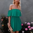 thumbnail image 2 of Vestido de Tubo Ticfox con Hombros Descubiertos Mujer Verano elegante XL Lago Azul, 2 of 8