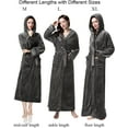 thumbnail image 5 of Women's Long Hooded Robes Luxurious Plush Fleece Bathrobe with Belt & Pocket Full Length Ladies Robes Winter Warm Housecoat Nightgown - XL & Gray, 5 of 9