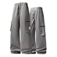 thumbnail image 3 of Men's Slim Fit Cargo Workwear Pants, Straight Leg Drawstring Elastic Waist Multi Pockets Casual Trousers Joggers, Quick Dry Breathable Lightweight Stretchy, Outdoor Hiking Gym, 3 of 7
