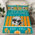 thumbnail image 2 of Homewish Miami City Queen Sheet Sets,Ball Sport Sport Flat Sheet,Gray Rugby Helmet Queen Fitted Sheet For Boys,Super Cozy Room Decor,4pcs, 2 of 7