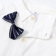 thumbnail image 6 of mgoYE Infant Baby Boy Formal Dress Shirt Bodysuit Long Sleeve Button Up One-Piece Collar Romper Jumpsuit Wedding Party(White,6-9 Months), 6 of 7