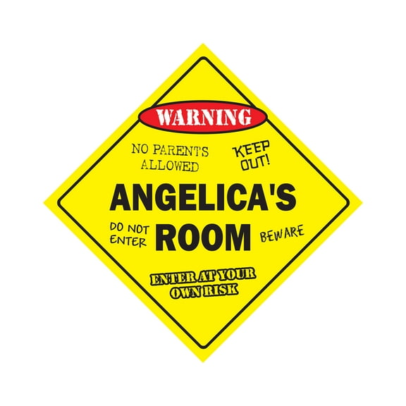 Angelica's Room Sign Crossing Zone Xing | Indoor/Outdoor | 20" Tall kids bedroom decor door children's name boy girl
