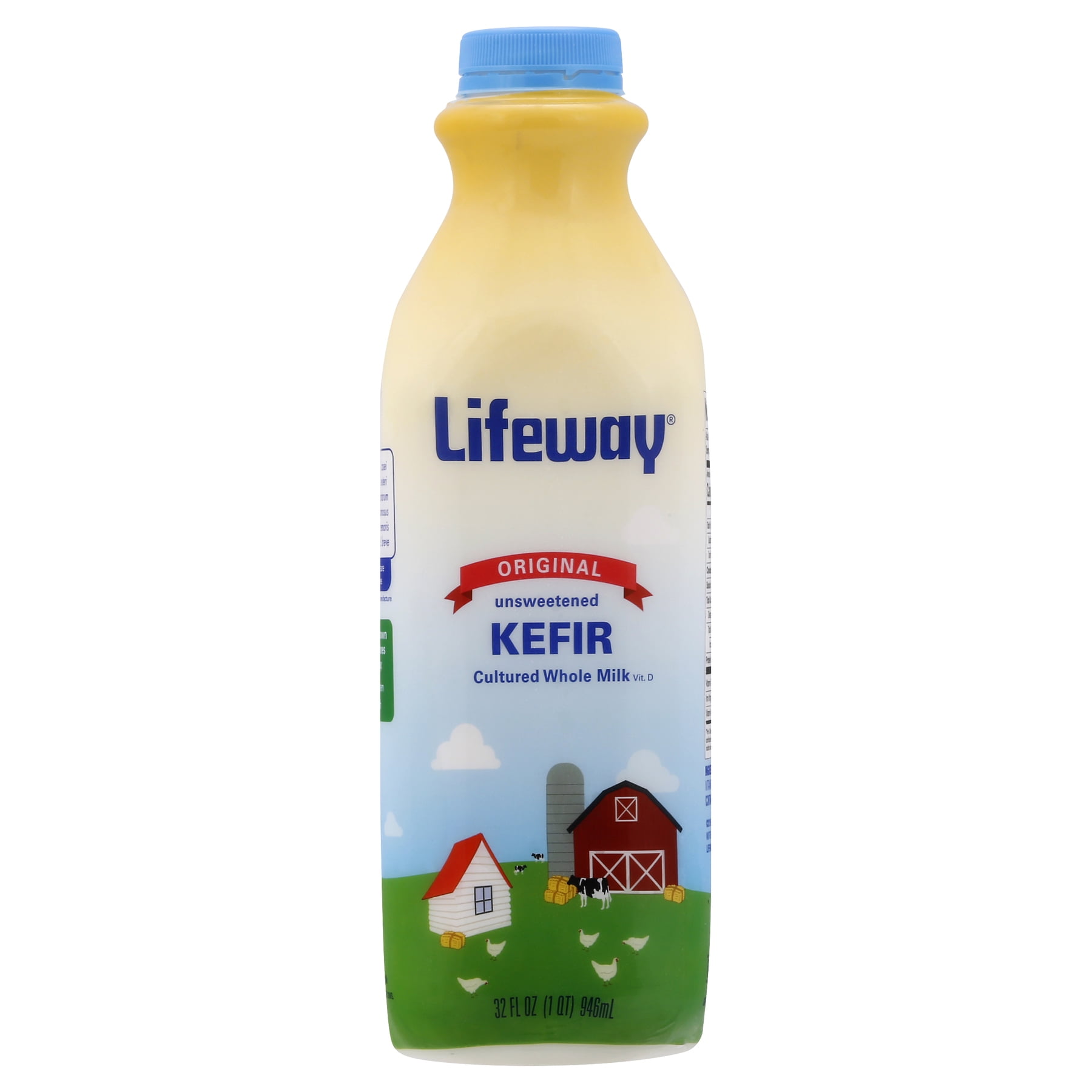 Lifeway Original Unsweetened Kefir Cultured Whole Milk, 32.0 FL OZ