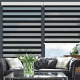 thumbnail image 2 of LUCKUP Cordless Zebra Blinds Roller Shades for Window-Dual Layer Sheer Blinds Light Control with Valance Day Night Privacy Light Filtering Fabric, 24"W x 72"H, Black, 2 of 7