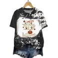 thumbnail image 4 of Akiihool Halloween Tshirt Women Funny Cute Boo Ghost Halloween Thanksgiving Fall Pumpkin Spooy Season Letter Print Graphic Short Sleeve Tee Shirt Black,L, 4 of 5