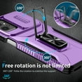 thumbnail image 5 of Cowithday for Motorola Moto G Power 5G 2023 Case with Slide Camera Cover, [Full Camera Protection] [Magnetic Rotated Kickstand] Military Grade Shockproof Heavy Duty Cover for Moto G Power, Purple, 5 of 8