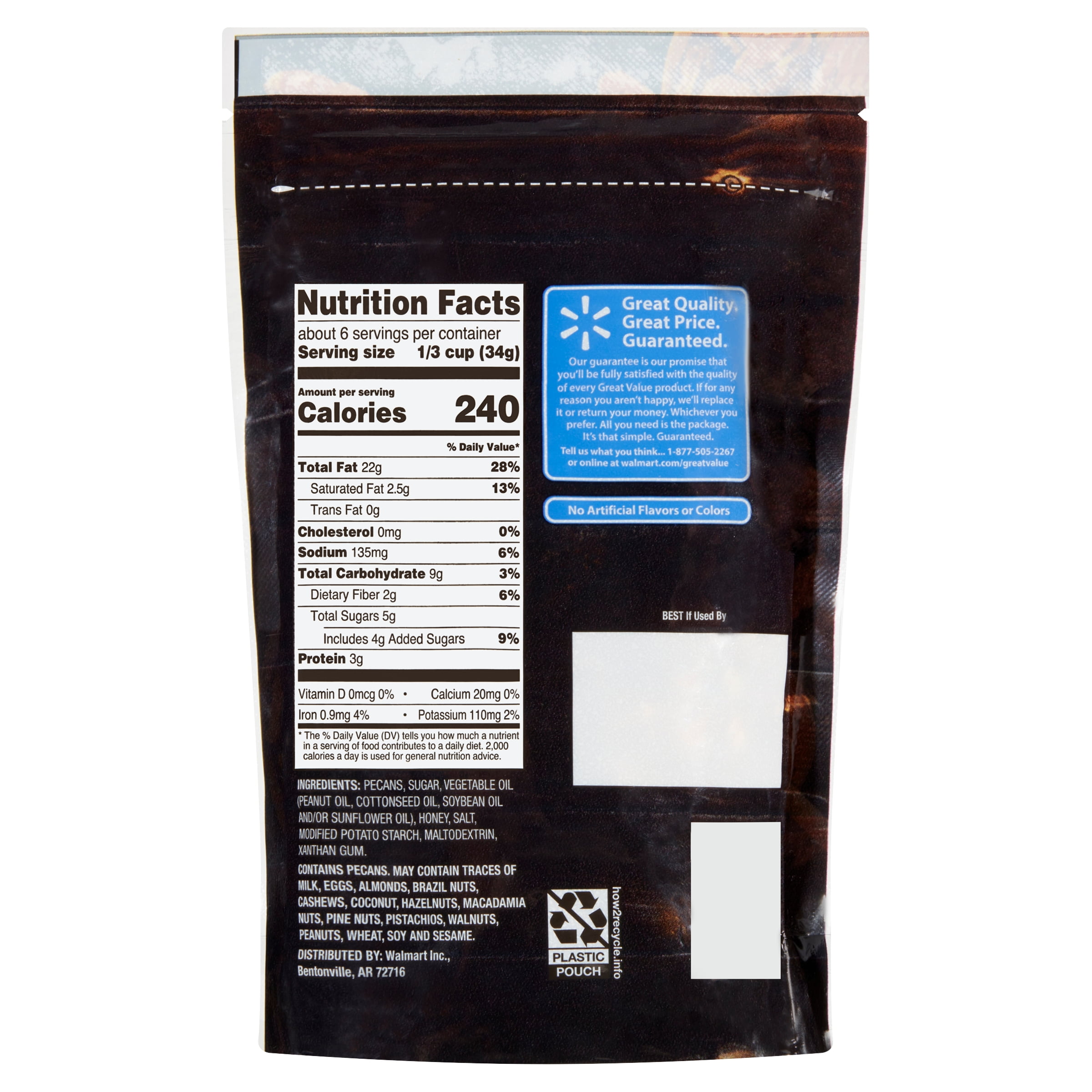 Great Value Honey Roast Pecans 7oz