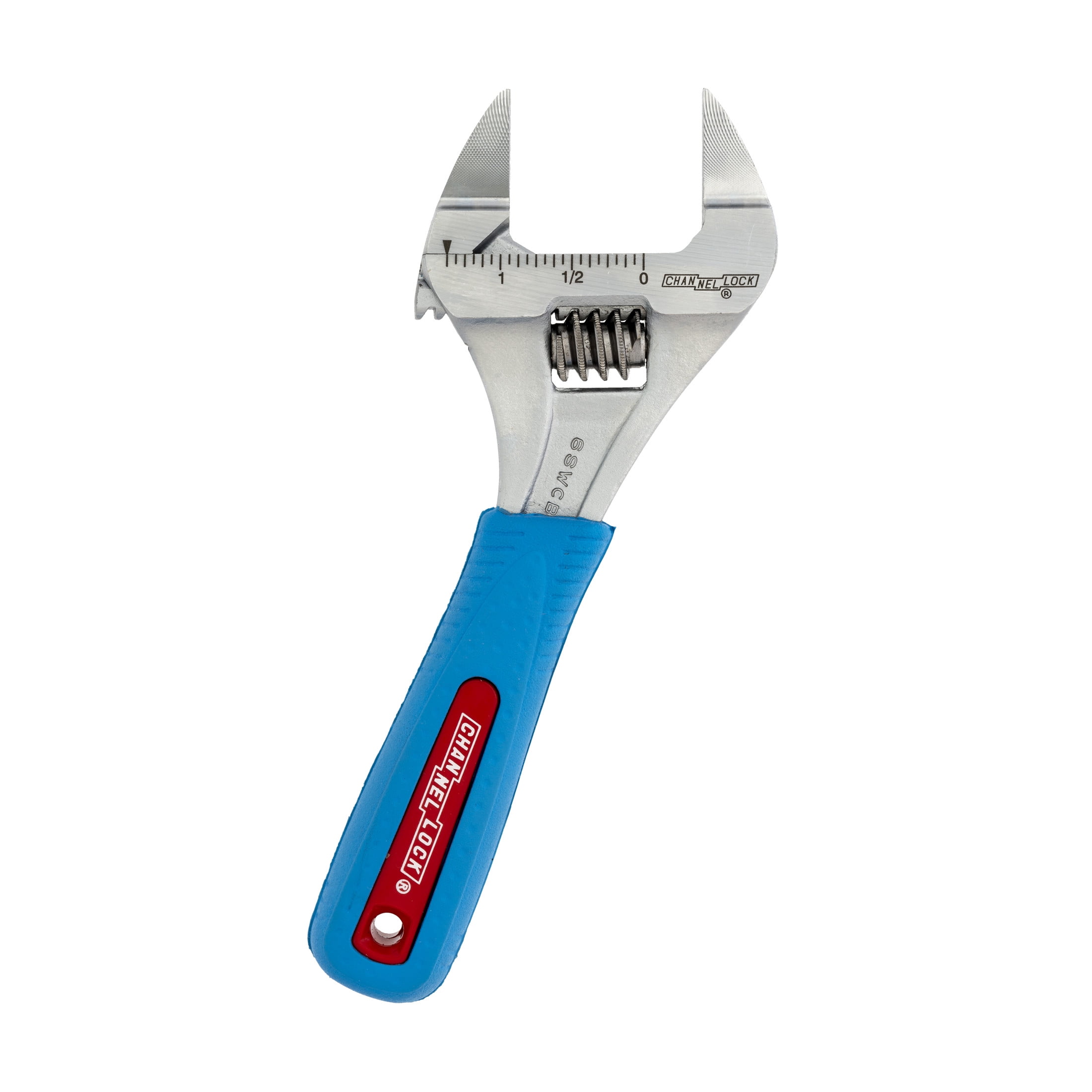 CHANNELLOCK 6-inch CODE BLUE WideAzz Adjustable Wrench, Precise 1.34-inch Wide Mouth Slim Jaw Capacity (6SWCB)