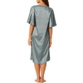 thumbnail image 3 of INSPIRE CHIC Women's Satin Nightdress Flare Bell Short Sleeve Sleep Dress Nightshirt Nightgown XS Silver, 3 of 6