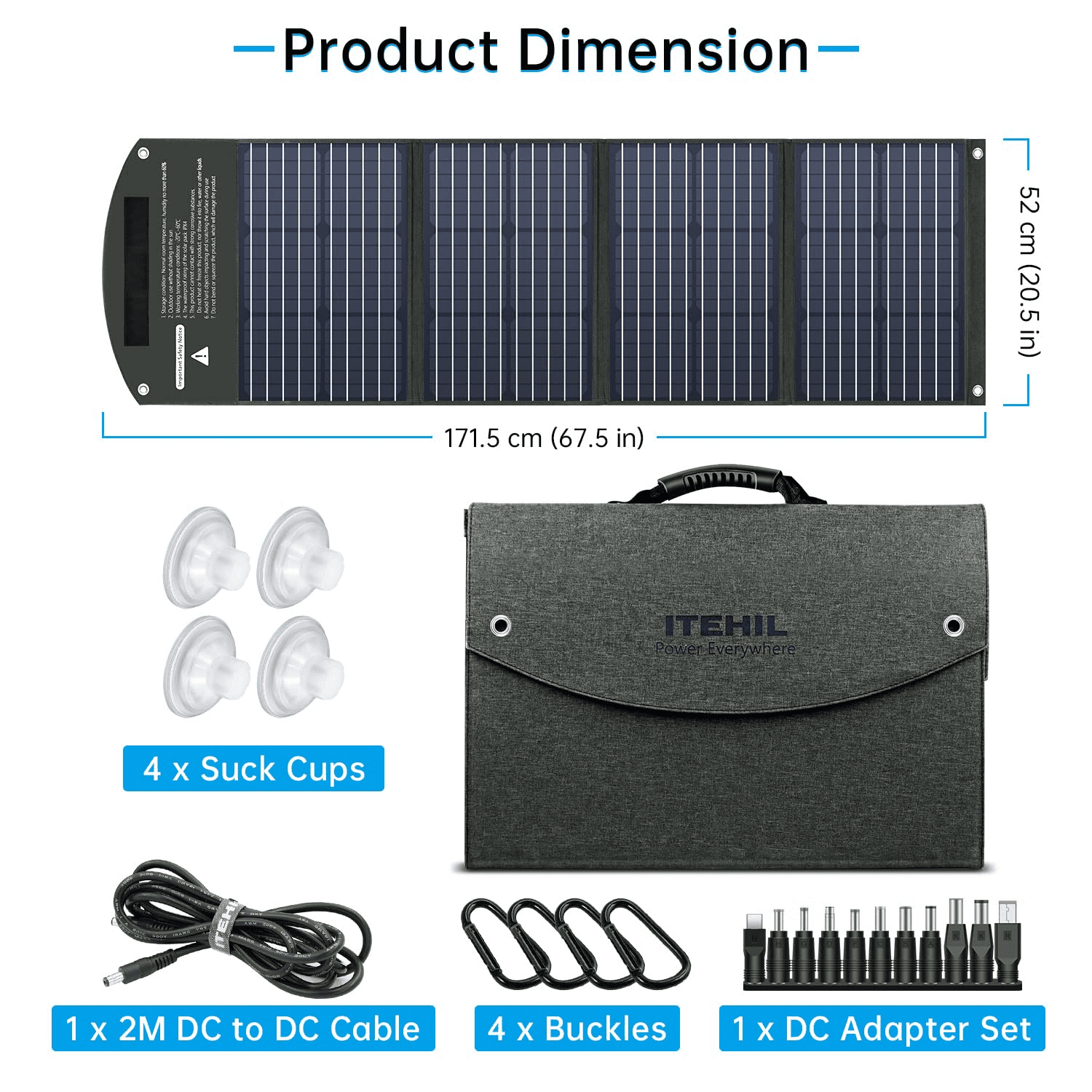 ITEHIL 100W Foldable Monocrystalline Solar Panel