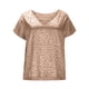 thumbnail image 4 of Verano mujer leopardo estampado manga corta cuello en V Casual Tee Tops Fridja  ghk6126, 4 of 8