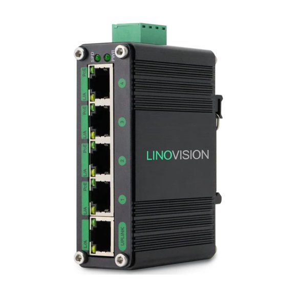 Conmutador POE LINOVISION Industrial de 5 puertos Gigabit Solar POE