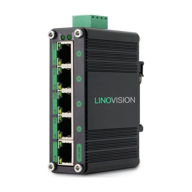 Conmutador POE LINOVISION Industrial de 5 puertos Gigabit Solar POE