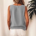 thumbnail image 5 of Favoffer Women's Boho Tops Scoop Neck Racerback Sleeveless Front Button Relax Summer Outing Leisure Outfit Solid Bohemian Vests, 5 of 8