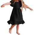 thumbnail image 3 of Ruffle Sleeve Girls High Waist Girls Loose Dress, 3 of 4