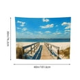 thumbnail image 3 of Creowell Beach Wooden Walkway Blue Sky Tapestry Wall Hanging 40x30in, 3 of 6