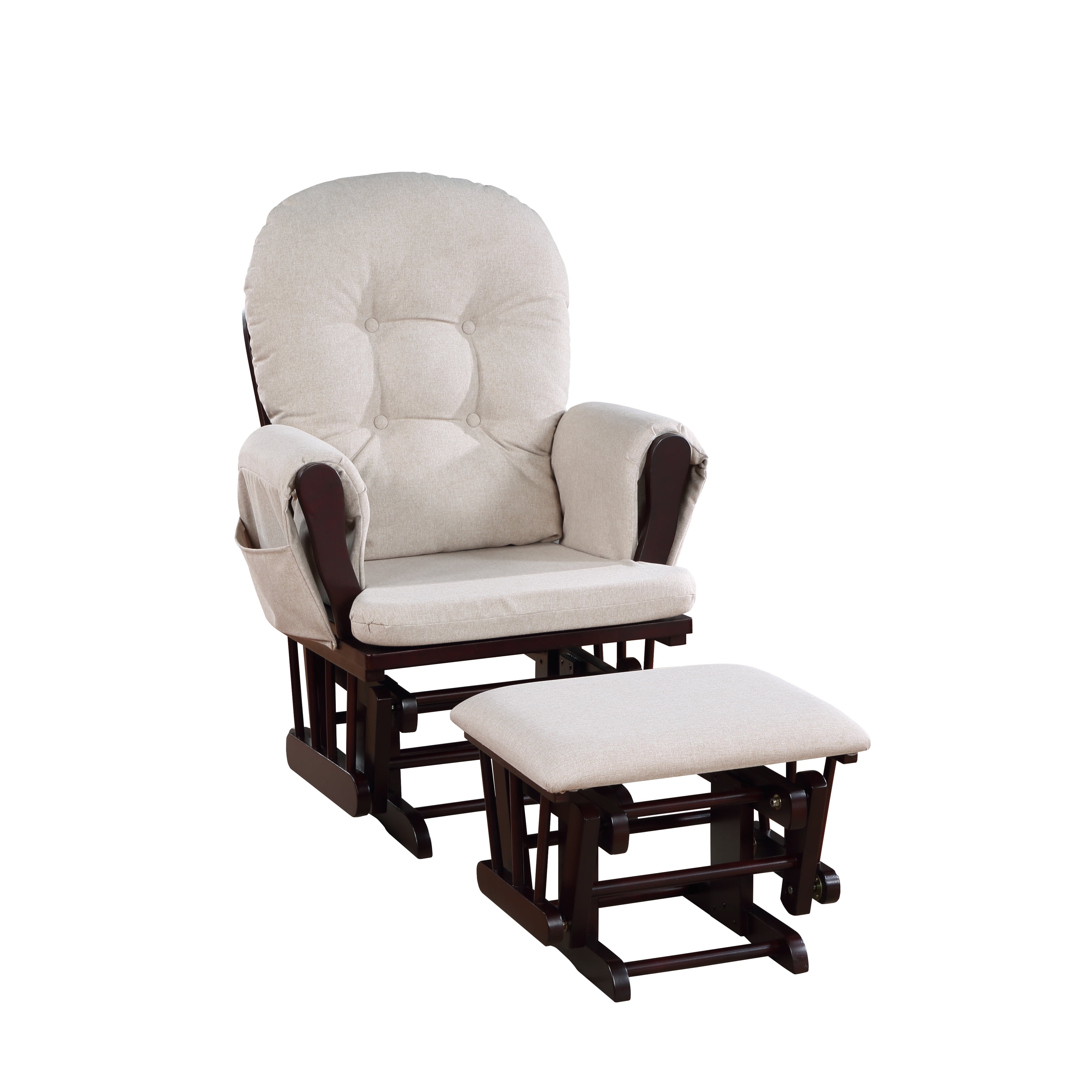 Suite Bebe Mason Glider & Ottoman, Espresso Finish with Latte Cushions
