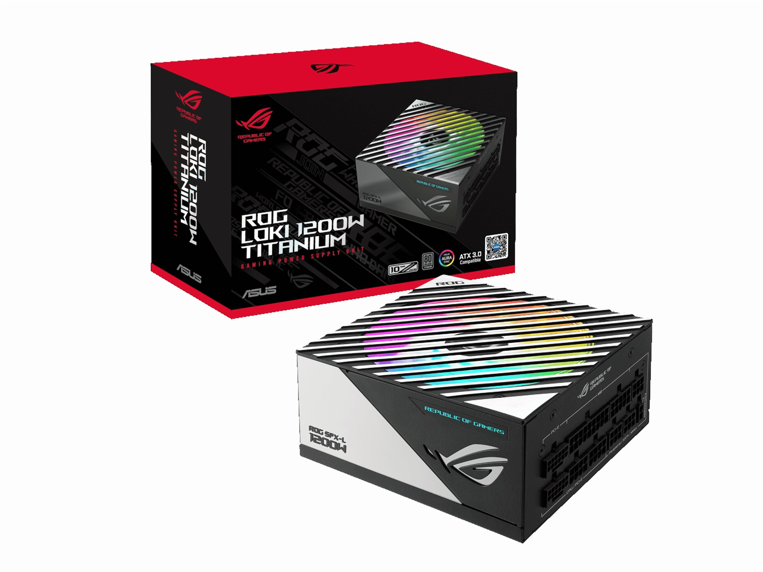 ASUS ROG Loki SFX-L 1200W Titanium PSU (Fully Modular Power Supply, 80+ Titanium, 120mm PWM ARGB Fan, Aura Sync, ATX 3.0 Compatible, PCIe 5.0 Ready)