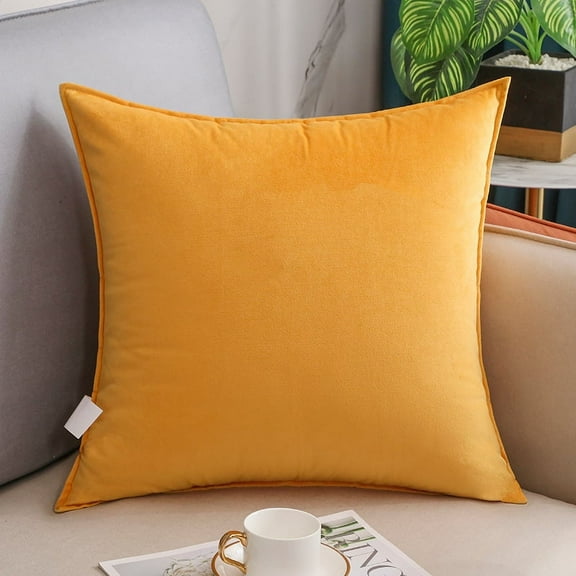 Knubmt 1 Pc Velvet Throw Pillow Cover Decorative Square Pillowcase Soft Cushion Case for Couch Sofa Bedroom Living Room, 16 x 16inch