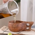 thumbnail image 3 of Taza de madera para café, té o leche con asa y cordón. Textura natural. Vaso térmico para camping, viajes, uso doméstico y al aire libre., 3 of 8