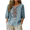 thumbnail image 2 of Women Flowy Tops Casual Loose Print Short Sleeve Plus Size T-Shirt Top Blouse Summer Fashion Tops for Women, Up to 65% Off!, 2 of 8