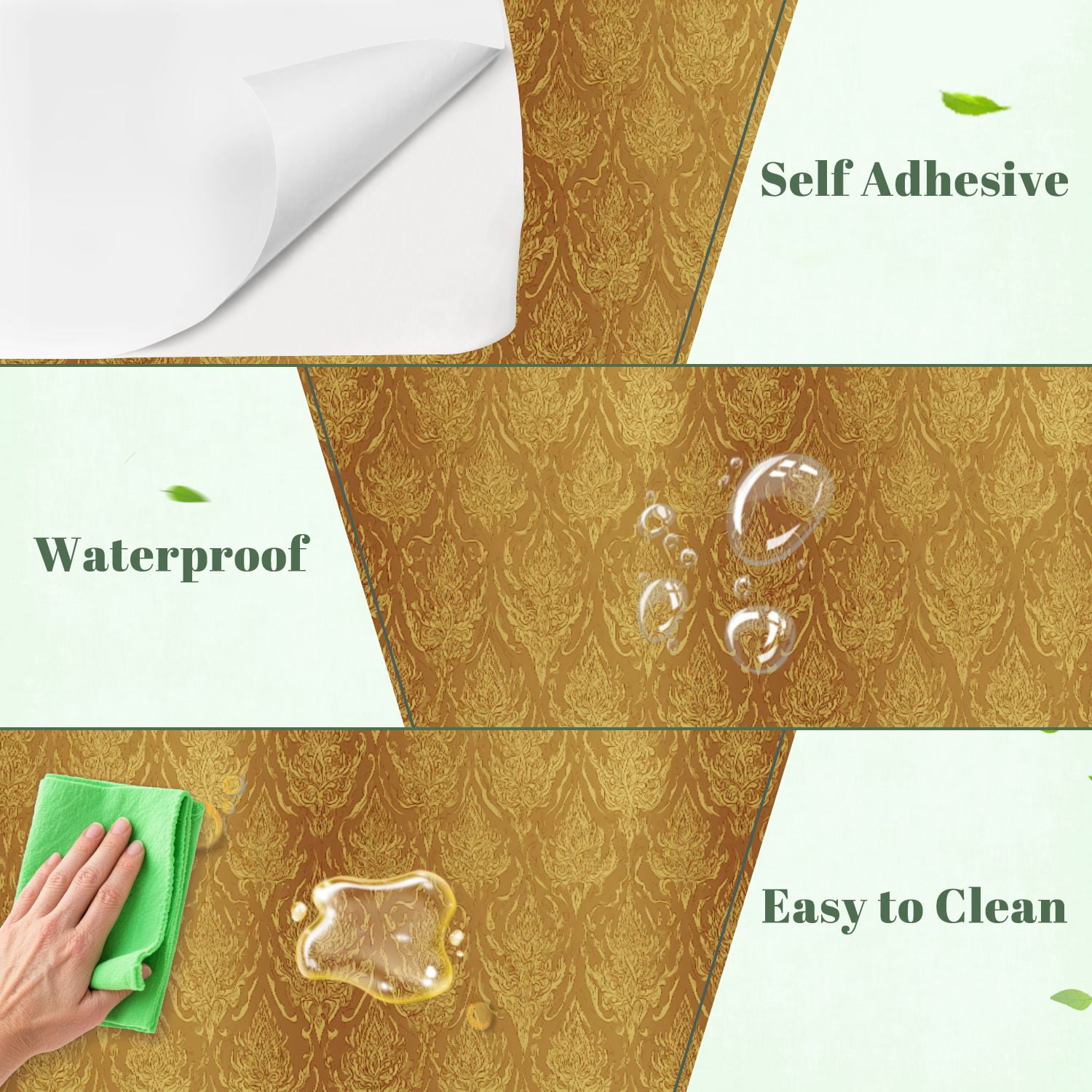 Peel and Stick Wallpaper Thai asian style luxury decoration for printing 17.7in x 118in Contact Paper Removable Self Adhesive Wall Mural Wall Decor for Bedroom Kitchen Cabinets
