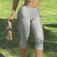 thumbnail image 6 of JGGSPWM Capri Leggings for Women Soft Slim Fit Workout Running Cropped Leggings Solid Color Casual Daily Bottoms Gray S, 6 of 7