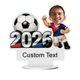 thumbnail image 2 of Linnome 4 Inch Custom Acrylic Football Shape Name Plate Soccer Player Personalized Gift For Fans Home Office Desk Decoration Trophy Display, 2 of 7