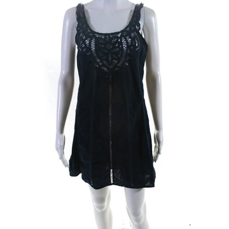 

Pre-owned|Free People Women s Lace Trimmed Sundress Navy Blue Size 4