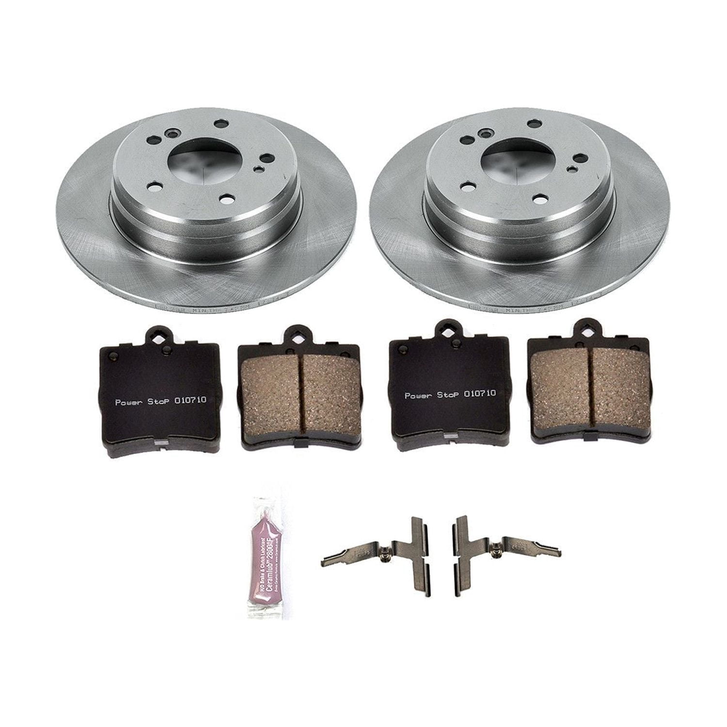 Power Stop Rear Stock Replacement Brake Pad and Rotor Kit KOE368