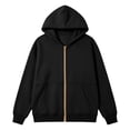 thumbnail image 3 of Daznico Womens Zip Up Hoodie Long Sleeve Loose Plain Solid Jacket Soft Blank Hooded Sweatshirt Casual Basic Top for Daily Outdoor Weekend Wear, 3 of 3