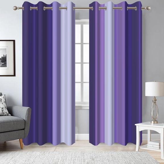 Dashan Ombre Blackout Curtains,Purple Grommet Thermal Insulated Drapes for Bedroom Living Room,52x84 Inch
