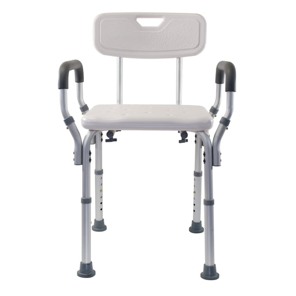 Essential Medical Supply Shower Chair and Bath Stool with Back and Arms, Up to 300lbs.