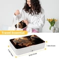 thumbnail image 5 of Lasser Bairam Travel Jewelry Organizer Storage Box Bracelet Holder, PU Leather with Removable Compartment, Portable, 5 of 6