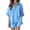 Blue, variant on Women's Solid Color Short Sleeved Shirt And Shorts Set With Solid Color Collar Linen
